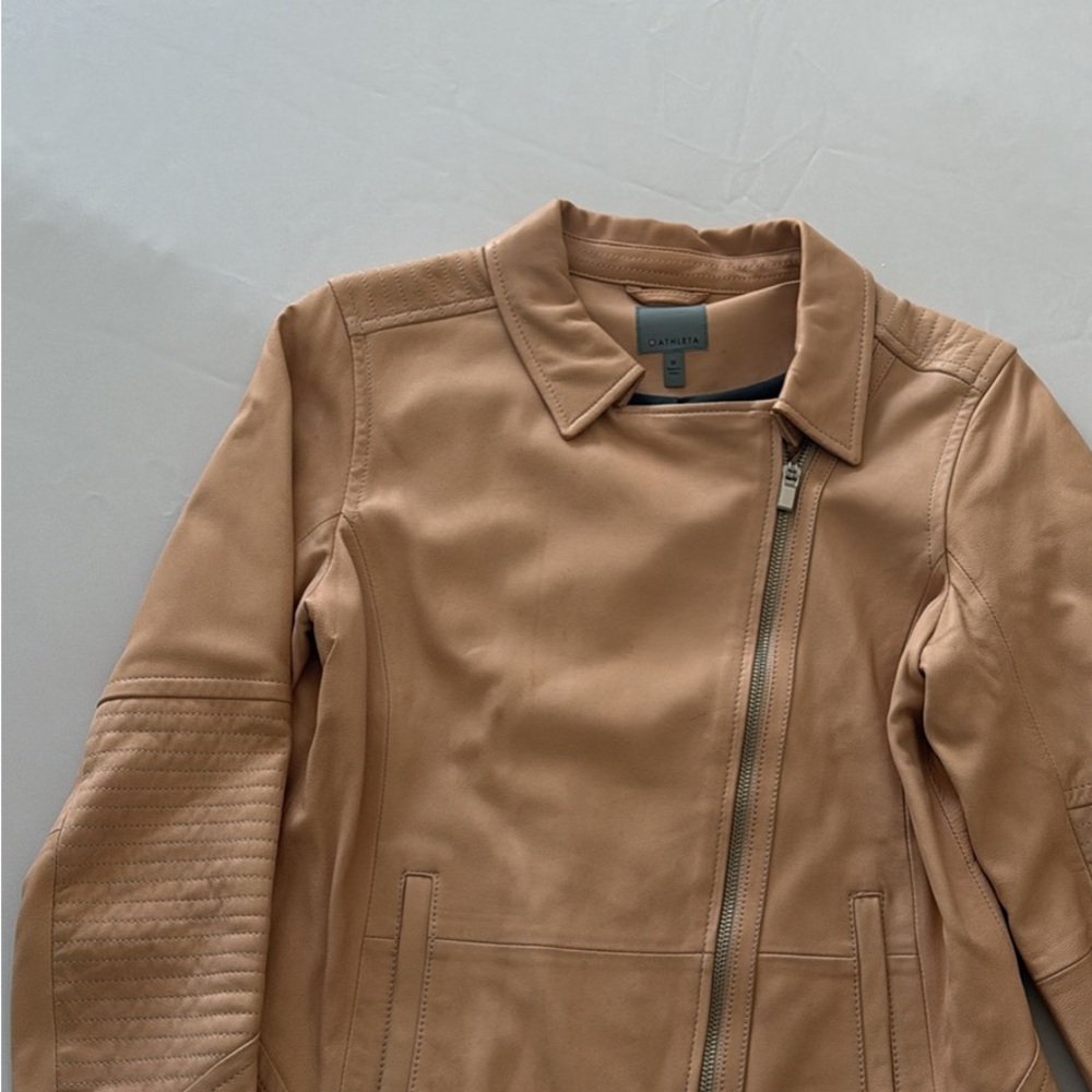 Athleta Camel Leather Jacket